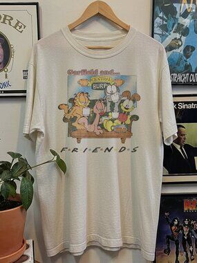 Rare Garfield and Friends Washed White Tee